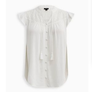 NWT | Torrid White Peasant Blouse | Size 0